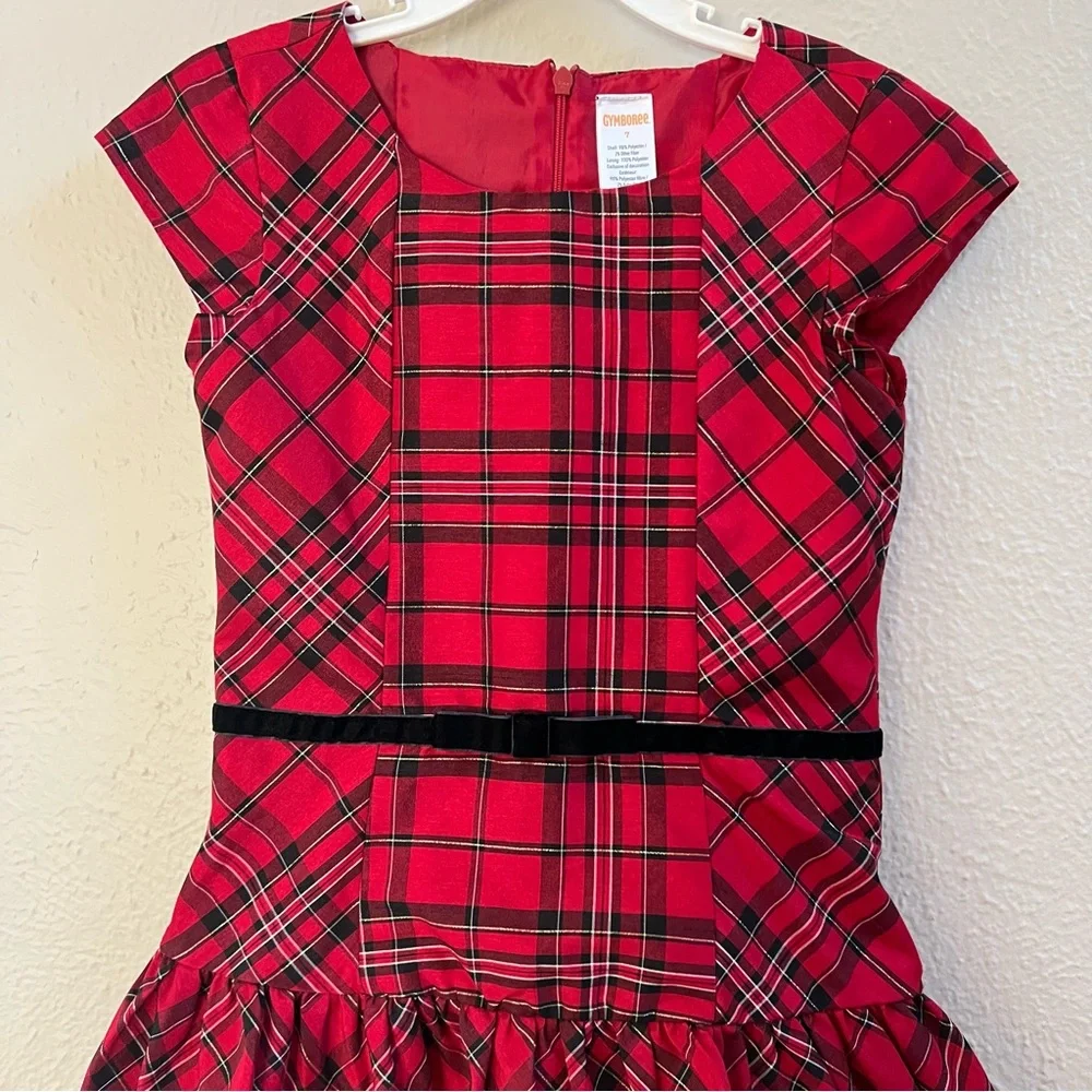Gymboree Very Merry red plaid drop waist dress